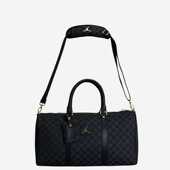 Jordan 棋盘格徽标提花图案耐用纺织可调节手提单肩斜挎属LOGO