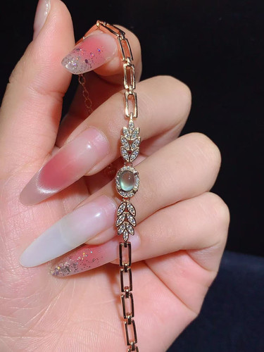 天然葡萄石手链925银镶嵌礼物圣诞节