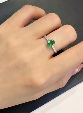 【中国地质大学】沙弗莱戒指颜色绿完美贵重高档收藏主石4x6mm92