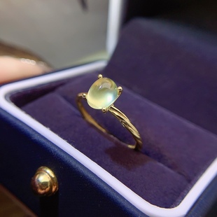 【中国地质大学】葡萄石尺寸：6X7，高端大气，天然葡萄石戒指，