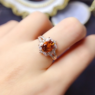 巴西黄水晶戒指 主石尺寸6X8mm520礼物情人节礼物土属性礼物圣诞