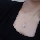 18K钻石海蓝宝裙子吊坠满钻镶嵌 主石40分 不含链补水水属性宝石