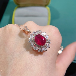 主石：9 925银镶嵌 11mm 美丽精致款 红宝石套装