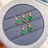 方5 祖母绿吊坠 925银白金色情人节礼物 中国地质大学