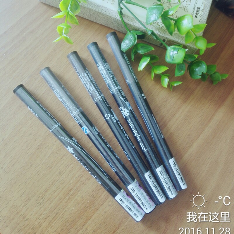 午夜酷黑三角自动防水眉笔自动旋转带眉刷防水不晕染不脱妆五色选