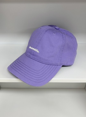 BEAMLIFE25SS夏季原创设计紫色立体印花棒球帽多巴胺弯檐遮阳帽潮