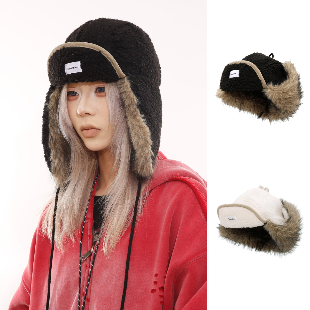 BEAMLIFE秋冬原创保暖毛绒雷锋帽