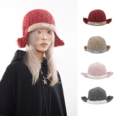 BEAMLIFE25AW秋冬原创韩版 复古粗针织手工护耳毛线帽子男女冷帽潮