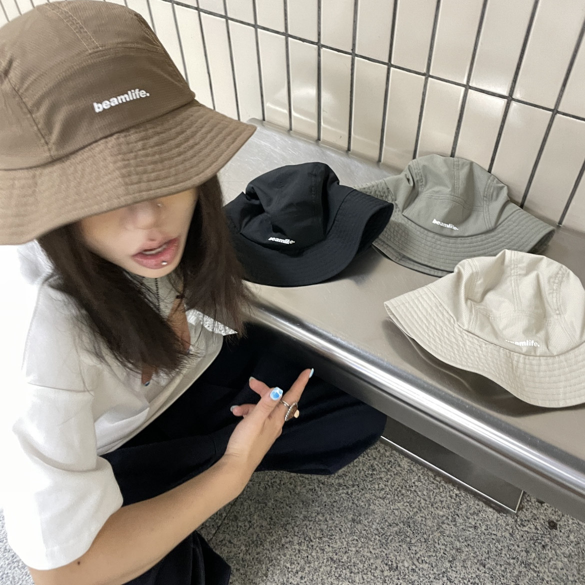 BEAMLIFE25SS夏季特殊面料五片渔夫帽可折叠户外登山徒步盆帽子潮