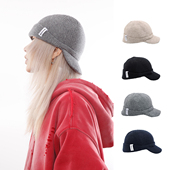 BEAMLIFE25AW秋冬原创夹标小众针织鸭舌帽子男女韩版 毛线包头帽子