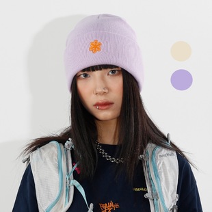 BEAMLIFE24AW原创秋冬复古日系保暖花朵刺绣针织冷帽子男女毛线帽