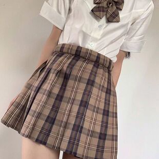 双鱼座棕色格裙女【小棕同格】精灵学院jk制服正版半身裙两件套