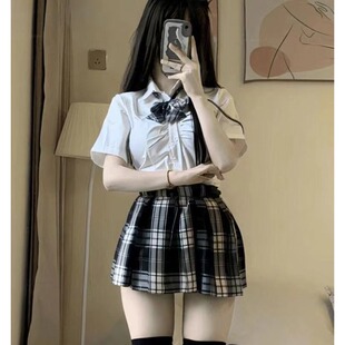 黑板报jk制服日系一整套百褶半身裙女学生短袖衬衫学院风三件套