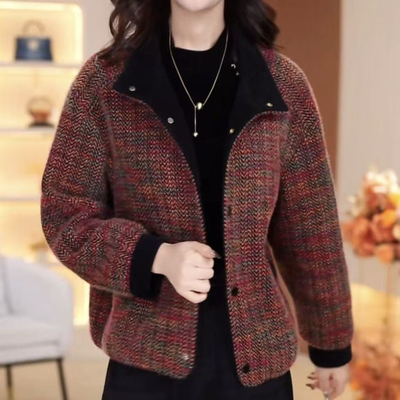 贵妃绒毛呢外套女2025新款年轻妈妈冬装高级呢子大衣短款高档洋气