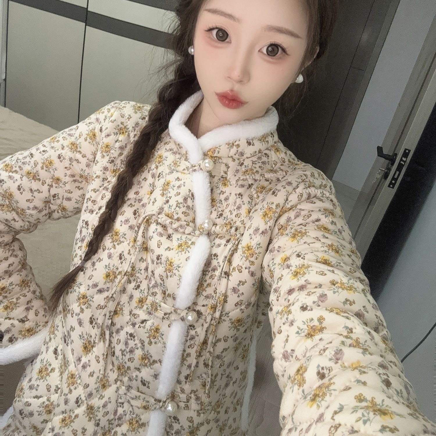 新中式2024女士流行小花棉袄加绒加厚碎花减龄舒适棉衣棉服外套潮,女装/女士精品,棉衣/棉服,淘宝优惠券,粉丝福利购,淘宝优惠卷