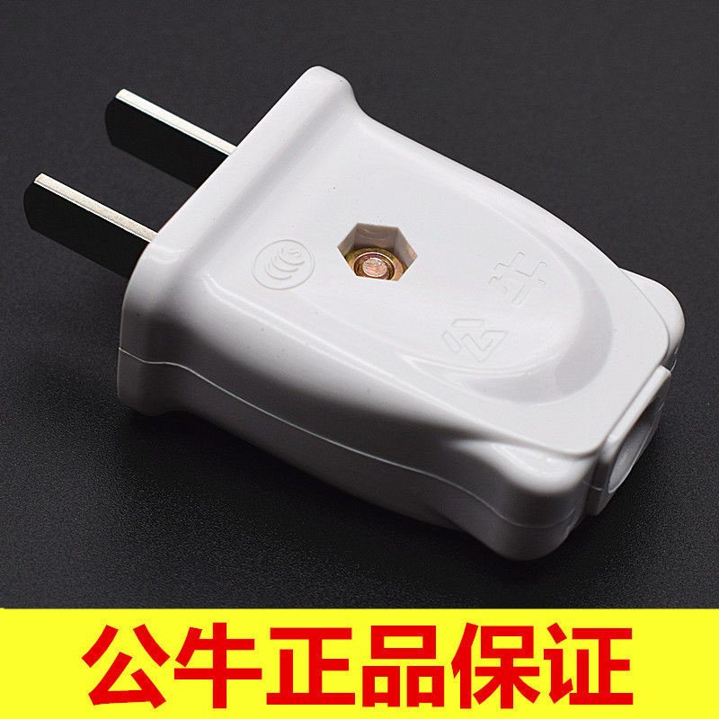 公牛2插头家用家电电源接线二孔项眼角相极可拆gnt10带接线柱10a
