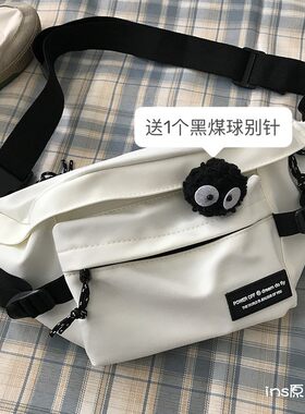 韩国ins原宿工装机能斜挎胸包男女街头滑板骑行百搭包包爆款韩系