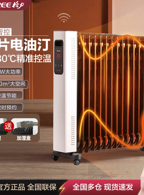 格力电油汀家用17片油丁卧室轻音大功率省电暖气机智能wifi取暖器