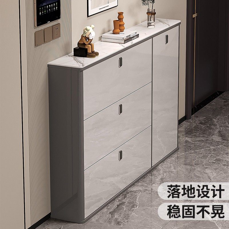 岩板超薄翻斗鞋柜小户型图片