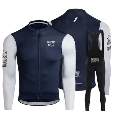 2023CSPD秋季长袖自行车服套装修身竞技简约公路车骑行服