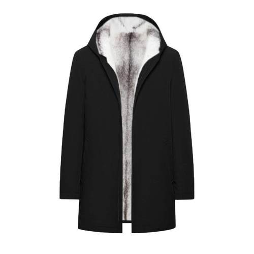 【可抗寒-30度】十字貂内胆派克服中长款连帽尼克服环保皮草外套