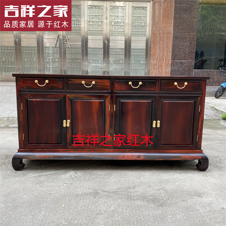红木家具老挝大红酸枝餐边柜 酸枝木储物柜客厅组合柜鞋柜玄关柜