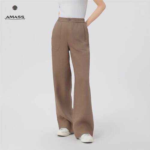 AMASS/阿玛施新款休闲阔腿裤宽松简约长裤百搭直筒裤女款510052