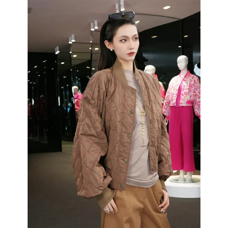 AMASS/阿玛施新雪丽短款复古宽松棉服时尚休闲外套女夹克 5400844