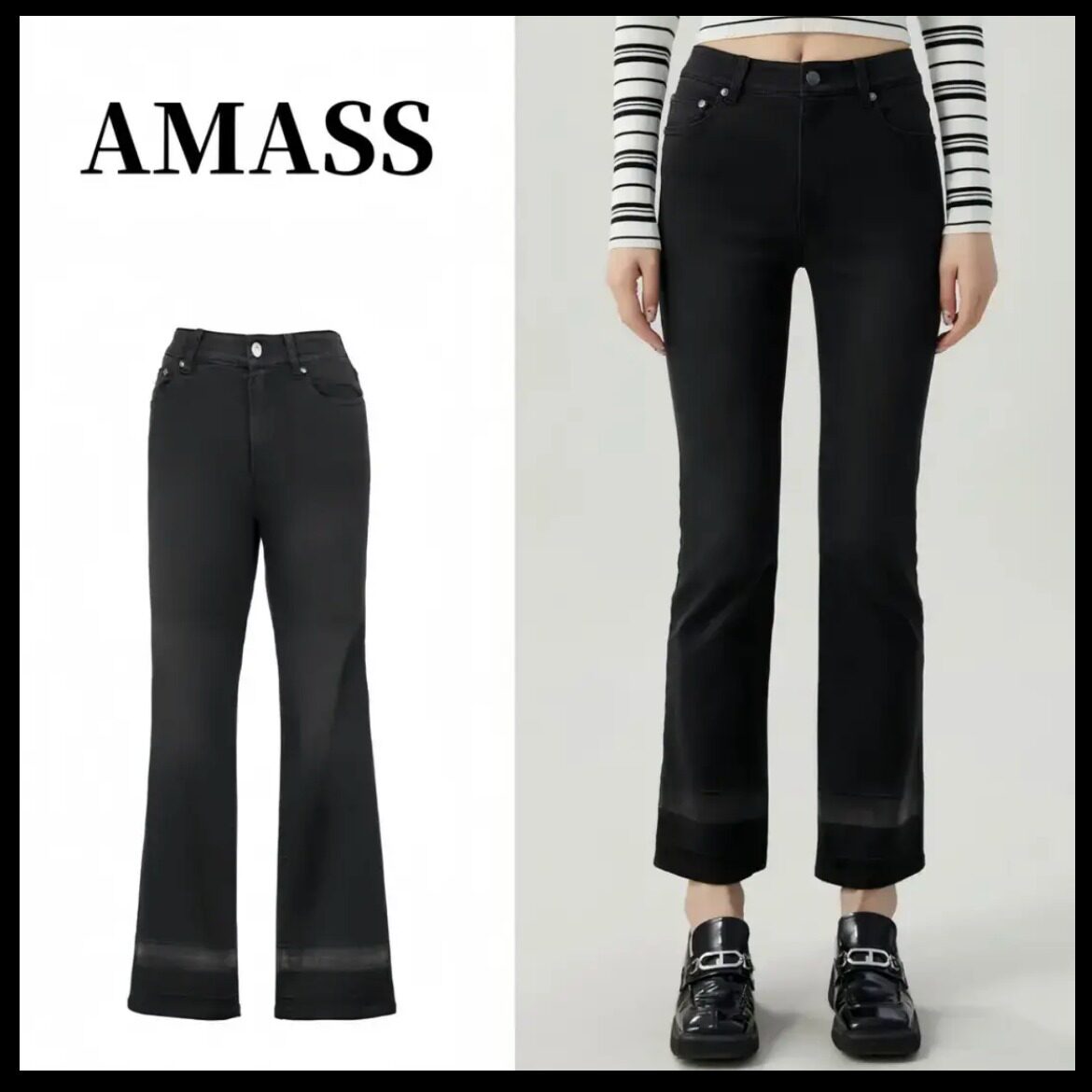 AMASS/阿玛施AMASS/阿玛施 时尚百搭显瘦修身九分牛仔裤5100471