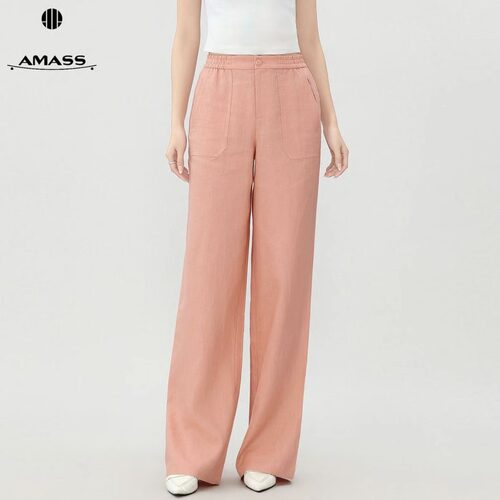 AMASS/阿玛施新款休闲直筒夏日宽松穿搭亚麻百搭亚麻裤薄款510052