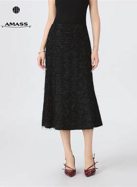 阿玛施优雅气质名媛小香半身裙早春新品美人鱼千金鱼尾裙5200404=