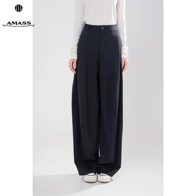 AMASS/阿玛施秋冬新款时尚通勤轻职风复古百搭阔腿休闲裤女510025