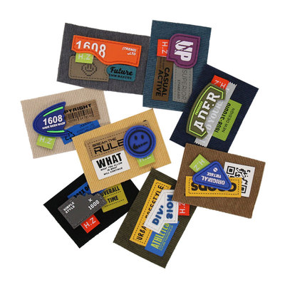 潮牌毛线拼接商标牛仔笑脸补丁贴