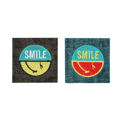 精品刺绣笑脸布贴Smlie商标贴时尚衣服装饰补丁贴围巾帽子装饰布