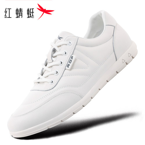 红蜻蜓高尔夫男鞋真皮运动休闲鞋