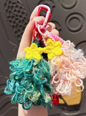 新款毛绒圣诞树钥匙扣可爱卡通公仔娃娃女生包包挂件圣诞节小礼品