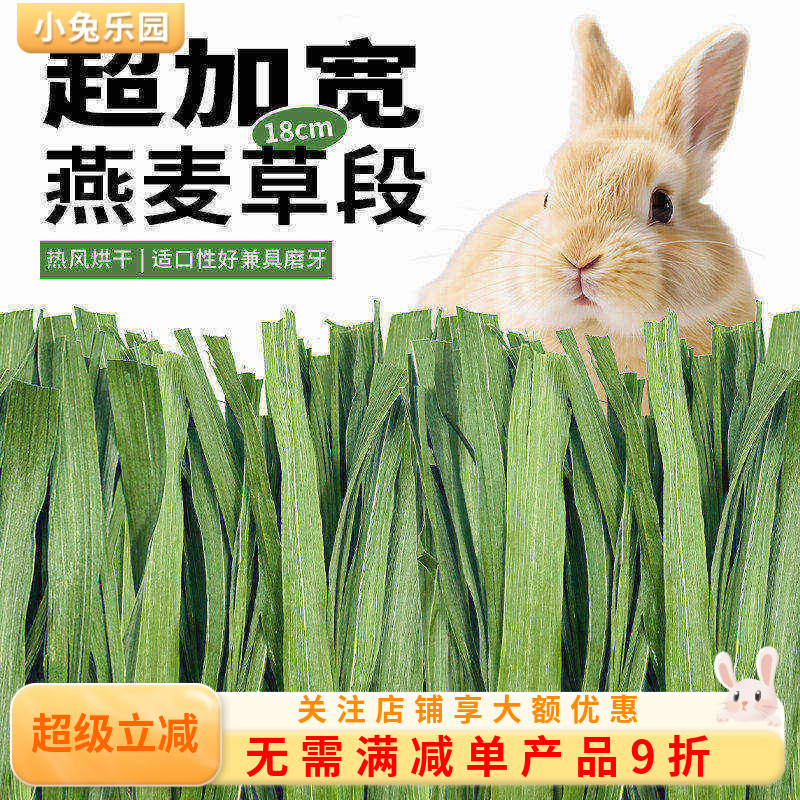 燕麦草烘干兔子草纯叶草段草饲料