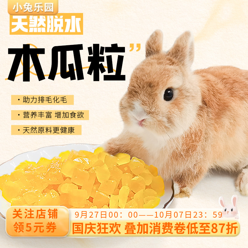 兔子零食龙猫荷兰猪豚鼠仓鼠木瓜干木瓜粒防兔子毛球排毛零食50克