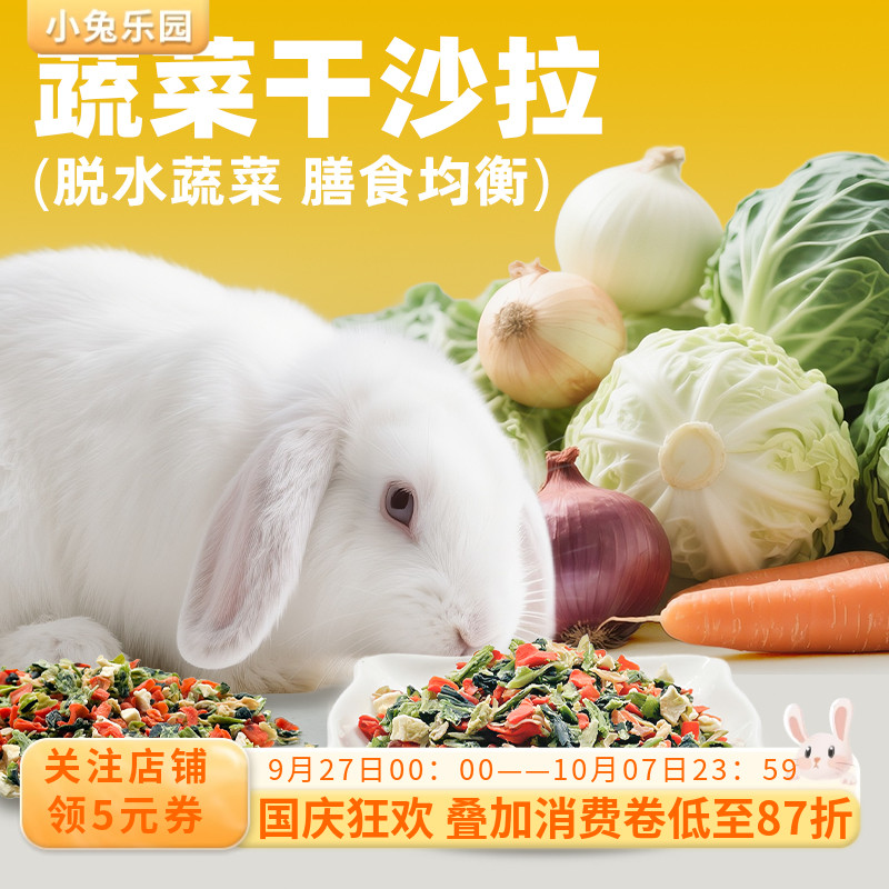 兔子磨牙零食蔬菜沙拉干水果干兔子龙猫小宠通用天然有机零食100g