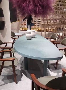 北欧实木会议桌椅办公电脑桌长条书桌原木写字桌工作台