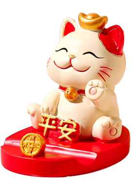 招财猫手机支架摆件创意高颜值办公室工位桌面装饰品懒人追剧神器