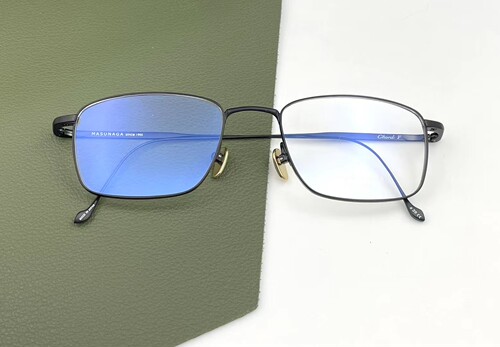 增永和弦系列方框纯钛眼镜架超轻