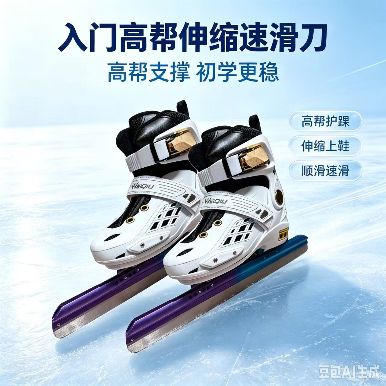 速滑冰刀鞋 高级速滑冰刀鞋 分体短道速滑鞋儿童青少年冰刀鞋加厚