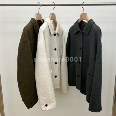 现货速发韩国东大门代购utre2025秋季新款宽松翻领单排扣毛呢外套