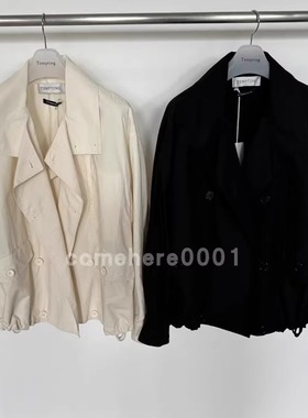 现货速发韩国东大门代购tempting2025秋季新款双排扣翻领短外套