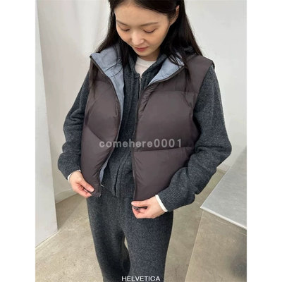 现货速发韩国东大门代购helvetica2025冬新款正反两面穿羽绒马甲