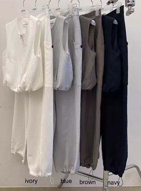 现货速发韩国东大门代购atmosphere2025夏季新款亚麻工装休闲套装