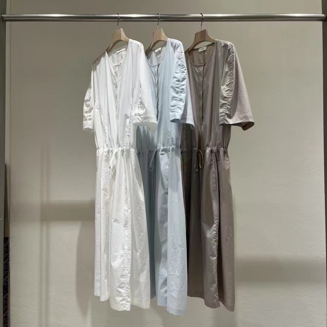 现货速发韩国东大门代购statement2025夏季新款系带短袖连衣裙