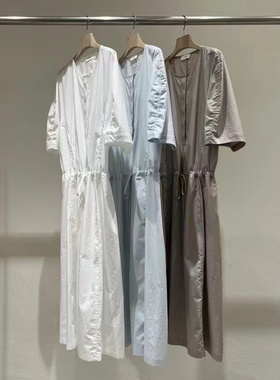 现货速发韩国东大门代购statement2025夏季新款系带短袖连衣裙