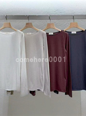 现货速发韩国东大门代购statement2025秋季新款净版纯色长袖T恤